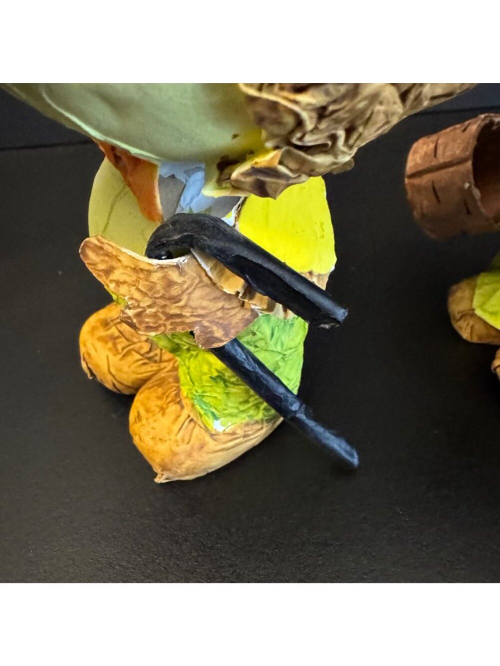 Vintage Handmade Papier-Mâché Duck Figurines Boy & Girl Set Rustic Yellow & Oran - Picture 9 of 16
